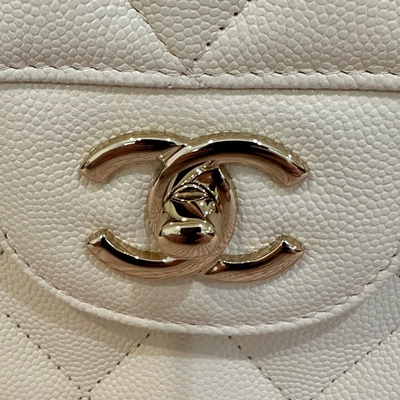 Chanel classic double flap quilted caviar medium handbag - style # A58600Y25378 - Picture 12 of 17